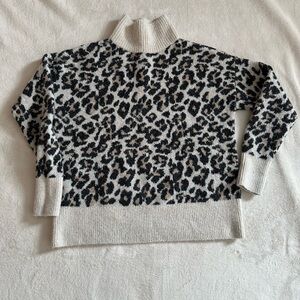 LOFT Animal Print Cowl Neck Sweater